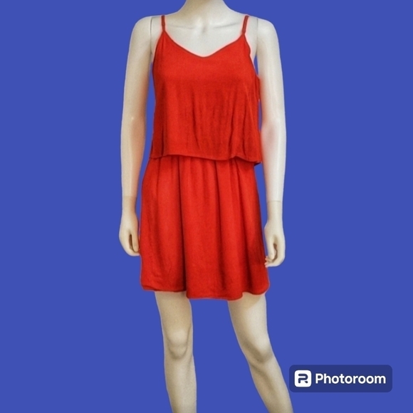 3/$30 SUGAR LIPS Coral Cut Out Spaghetti Strap Mini Micro Tennis Slip Dress - Picture 1 of 10